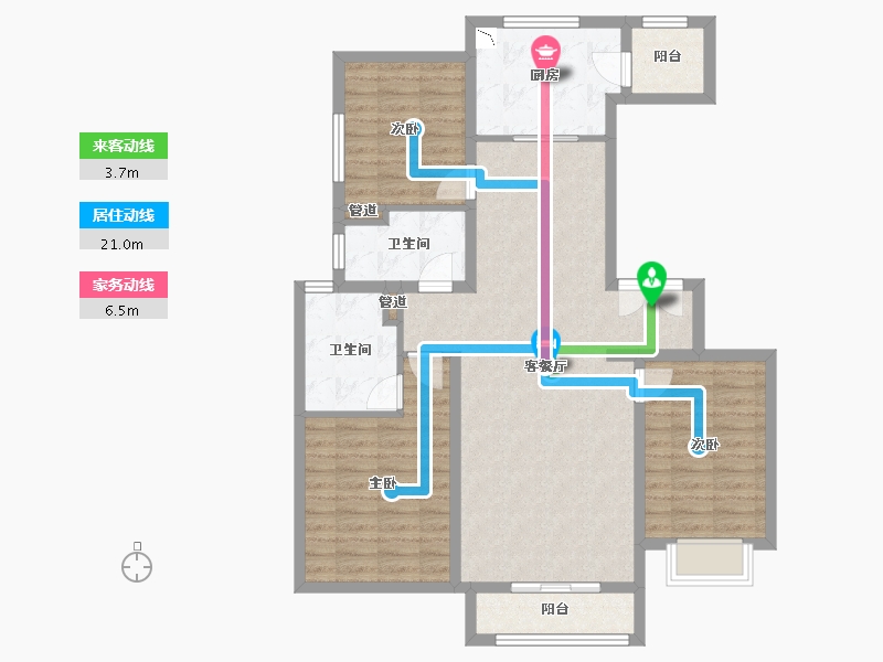 山西省-太原市-临汾富力湾・盈通国际-99.62-户型库-动静线