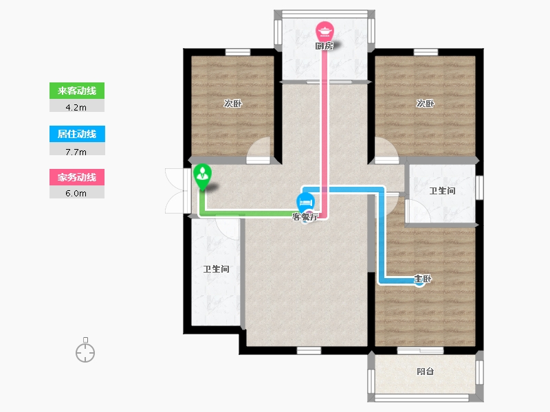 甘肃省-兰州市-树人莱雅居-91.98-户型库-动静线