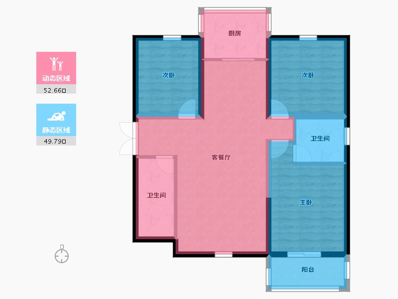 甘肃省-兰州市-树人莱雅居-91.98-户型库-动静分区