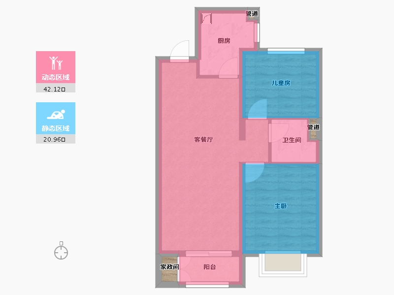 山西省-太原市-保利和光尘樾-57.21-户型库-动静分区