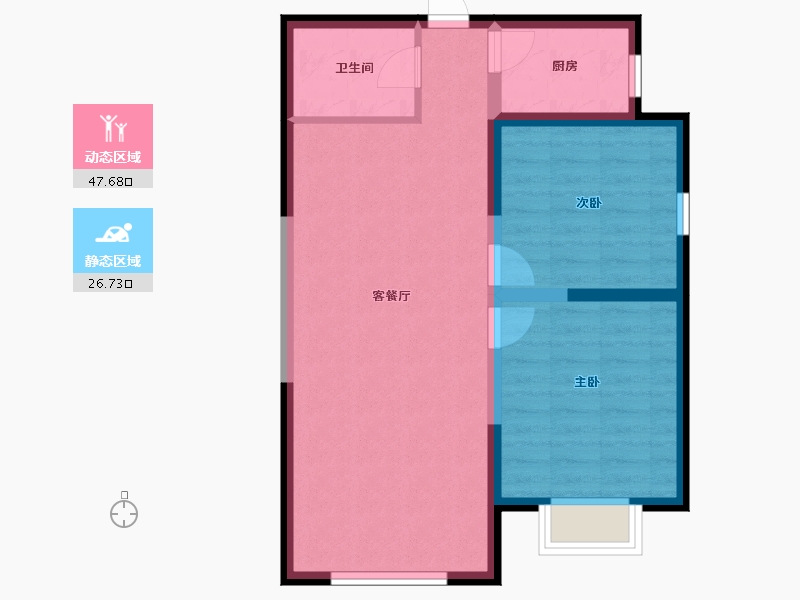 甘肃省-兰州市-树人莱雅居-66.88-户型库-动静分区