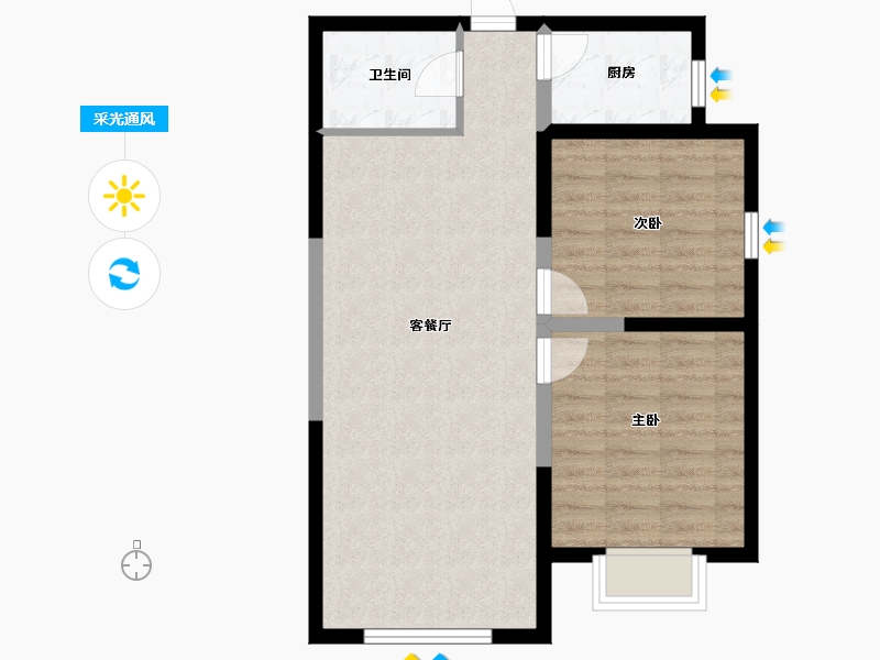 甘肃省-兰州市-树人莱雅居-66.88-户型库-采光通风