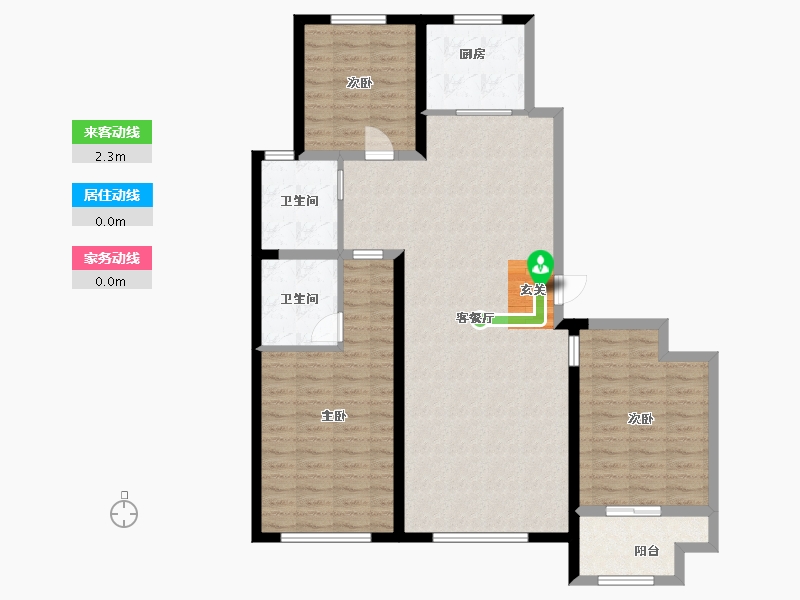 山东省-潍坊市-中冶潍坊公馆-111.20-户型库-动静线