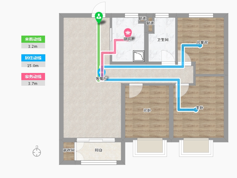 山西省-太原市-保利和光尘樾-65.29-户型库-动静线