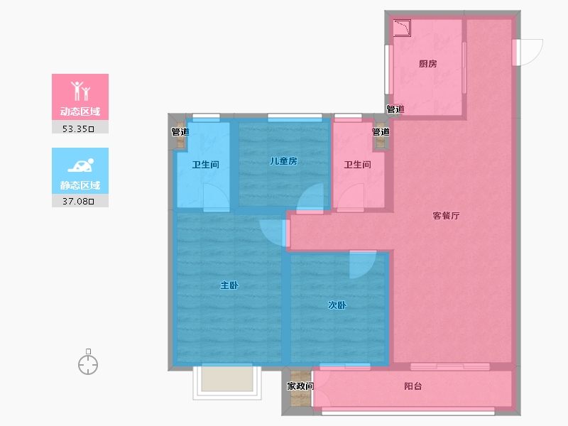 山西省-太原市-保利和光尘樾-81.69-户型库-动静分区