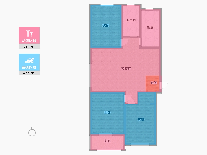 山东省-潍坊市-中冶潍坊公馆-96.01-户型库-动静分区