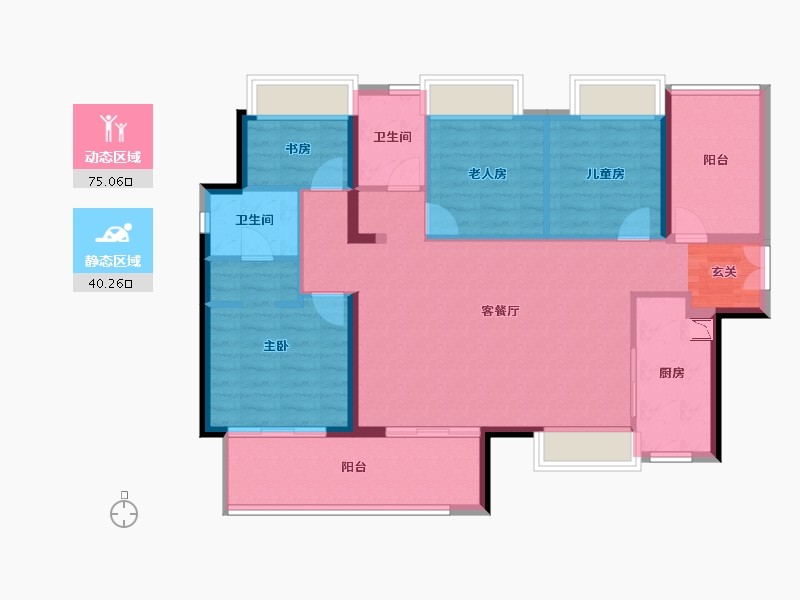 广东省-惠州市-灿邦珑廷-103.81-户型库-动静分区