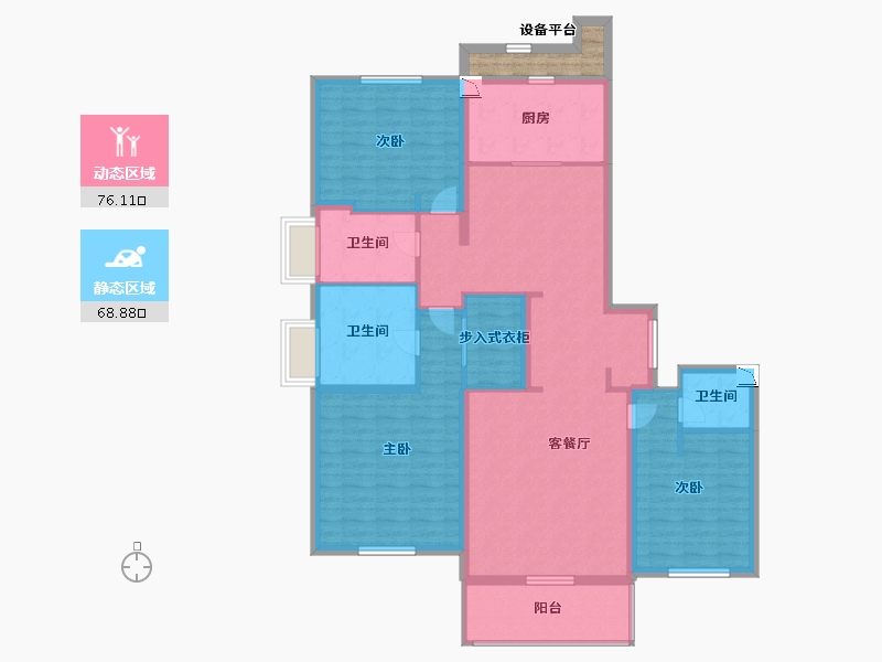 上海-上海市-锦绣里-133.60-户型库-动静分区