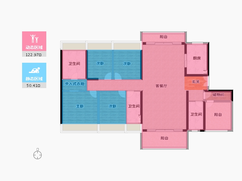 广东省-惠州市-陆丰龙光玖龙府-155.98-户型库-动静分区