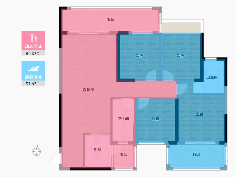 广西壮族自治区-桂林市-新外滩-107.39-户型库-动静分区