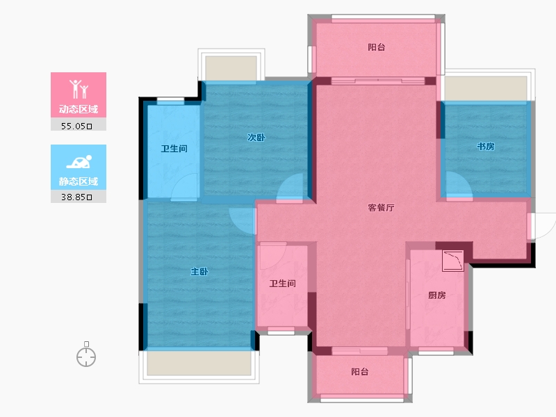 广西壮族自治区-桂林市-桂林融创九棠府-83.18-户型库-动静分区