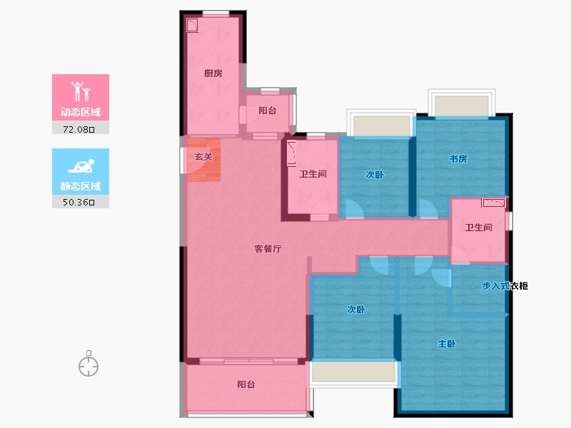 江苏省-扬州市-恒大御湖郡-109.23-户型库-动静分区