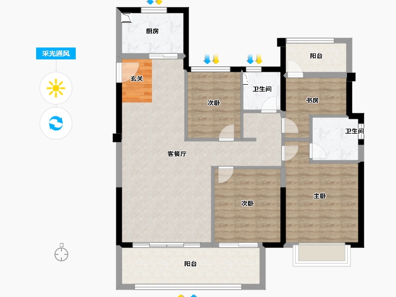 福建省-漳州市-联发君领首府-99.00-户型库-采光通风