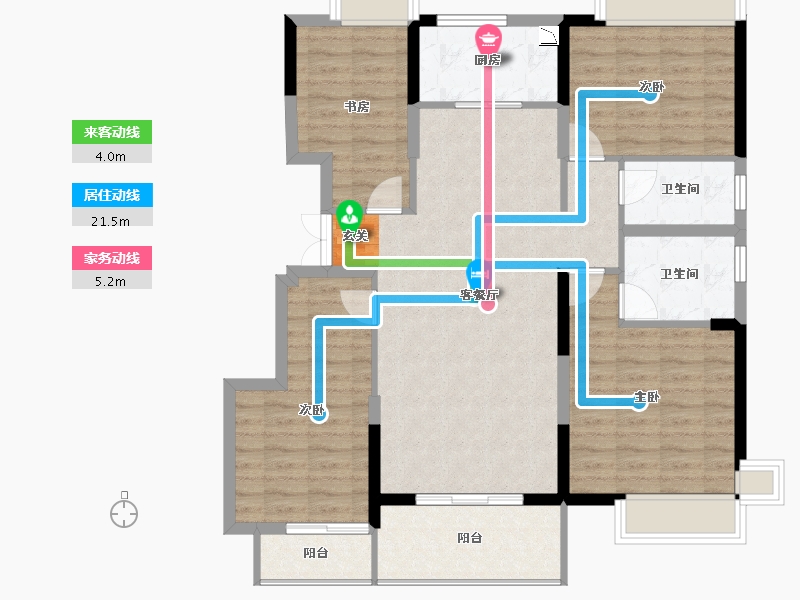 江苏省-扬州市-三金广陵铭著-105.91-户型库-动静线