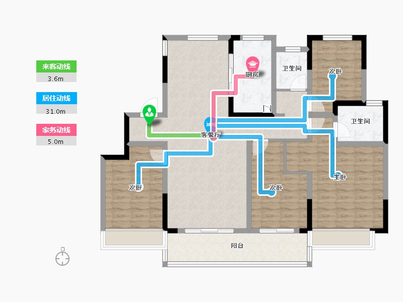 江苏省-常州市-桃李东方-120.00-户型库-动静线