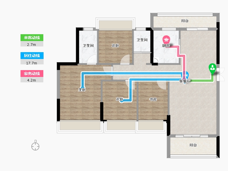 广东省-韶关市-南雄市源河汇景-105.23-户型库-动静线