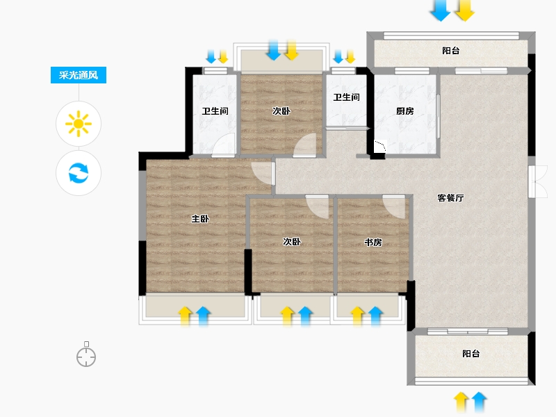 广东省-韶关市-南雄市源河汇景-105.23-户型库-采光通风