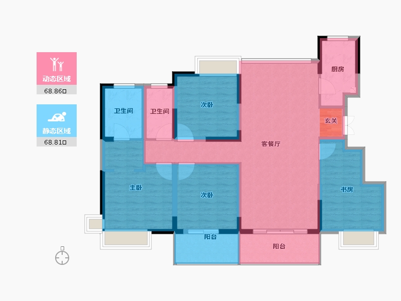 江苏省-扬州市-三金广陵铭著-124.00-户型库-动静分区