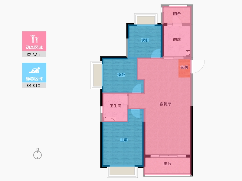 江苏省-扬州市-恒大御湖郡-87.00-户型库-动静分区