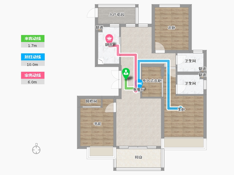 河南省-郑州市-碧源郑北瑞园-94.40-户型库-动静线