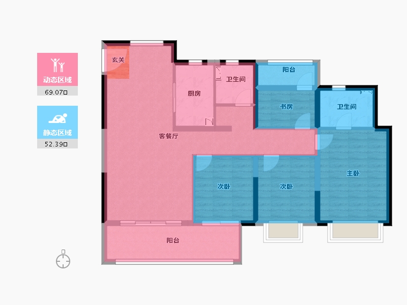 福建省-漳州市-联发君领首府-109.00-户型库-动静分区