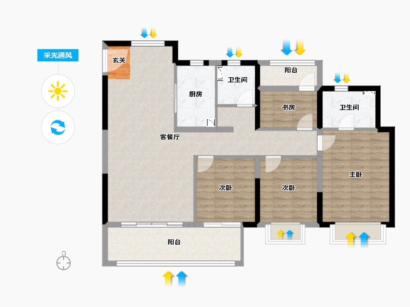 福建省-漳州市-联发君领首府-109.00-户型库-采光通风