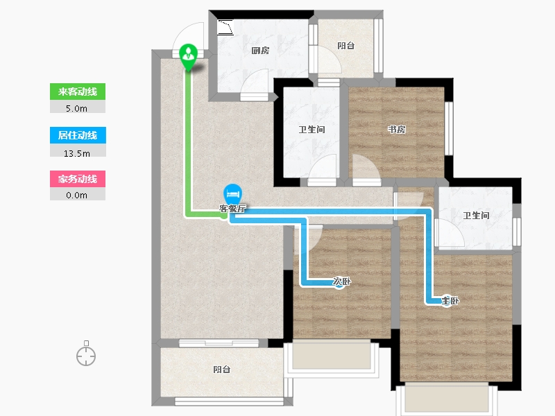 四川省-成都市-北辰鹿鸣院-77.51-户型库-动静线