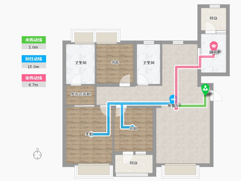 辽宁省-大连市-龙湖舜山府-95.47-户型库-动静线