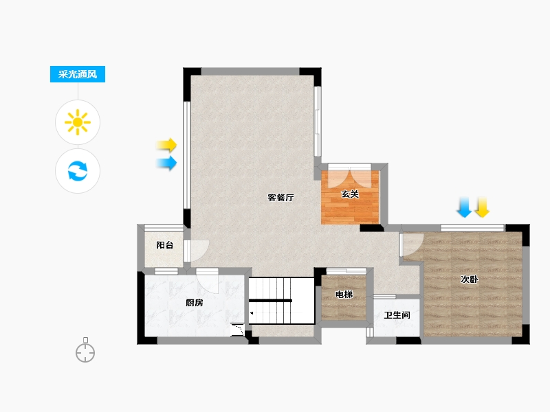 重庆-重庆市-嘉景湾-72.15-户型库-采光通风