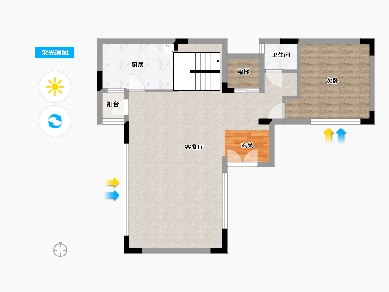 重庆-重庆市-嘉景湾-77.98-户型库-采光通风