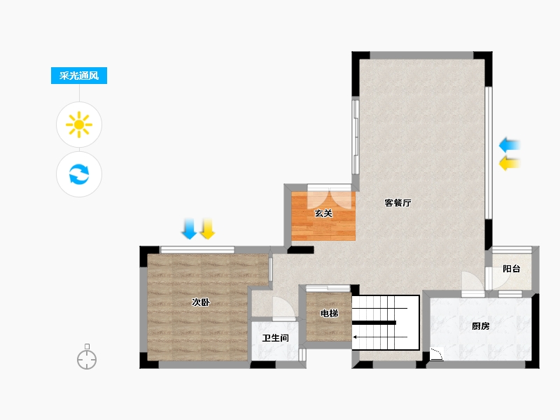 重庆-重庆市-嘉景湾-77.15-户型库-采光通风