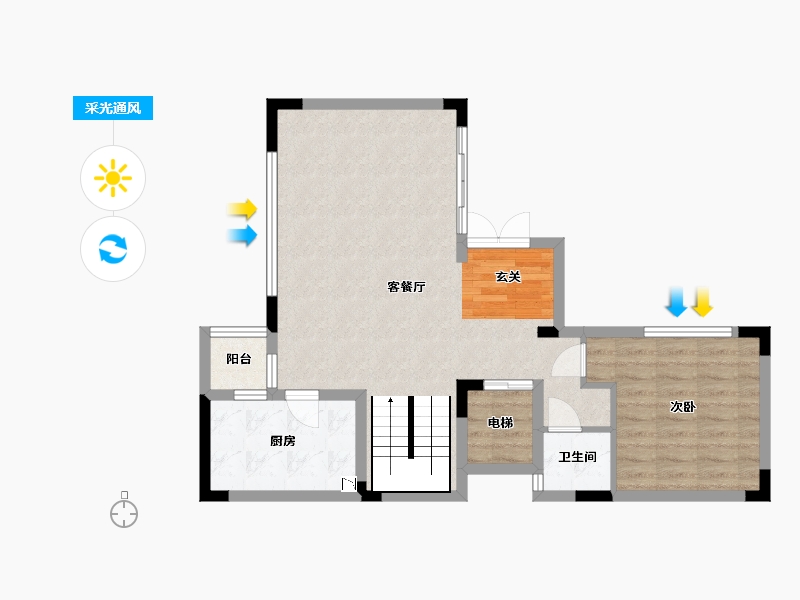 重庆-重庆市-嘉景湾-72.12-户型库-采光通风