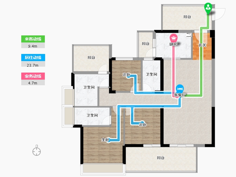 广东省-惠州市-景富双湖湾-129.57-户型库-动静线