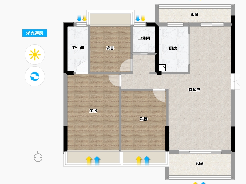 广东省-韶关市-南雄市源河汇景-95.56-户型库-采光通风