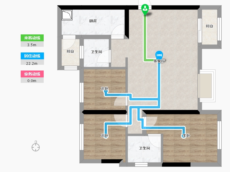 四川省-成都市-滨江锦府-70.83-户型库-动静线