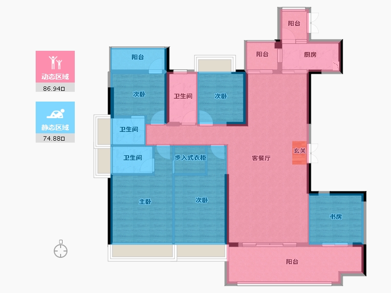 广东省-惠州市-景富双湖湾-146.10-户型库-动静分区