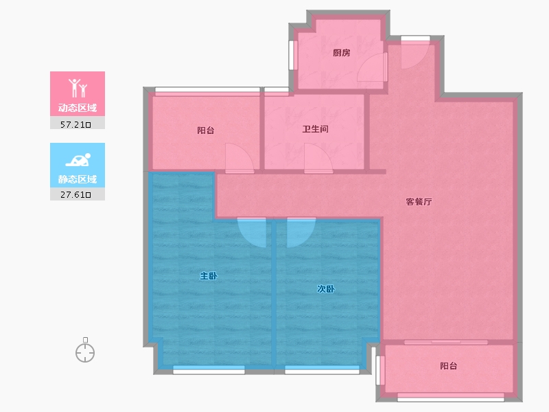 浙江省-杭州市-嘉凯城杭州中凯城市之光-77.13-户型库-动静分区