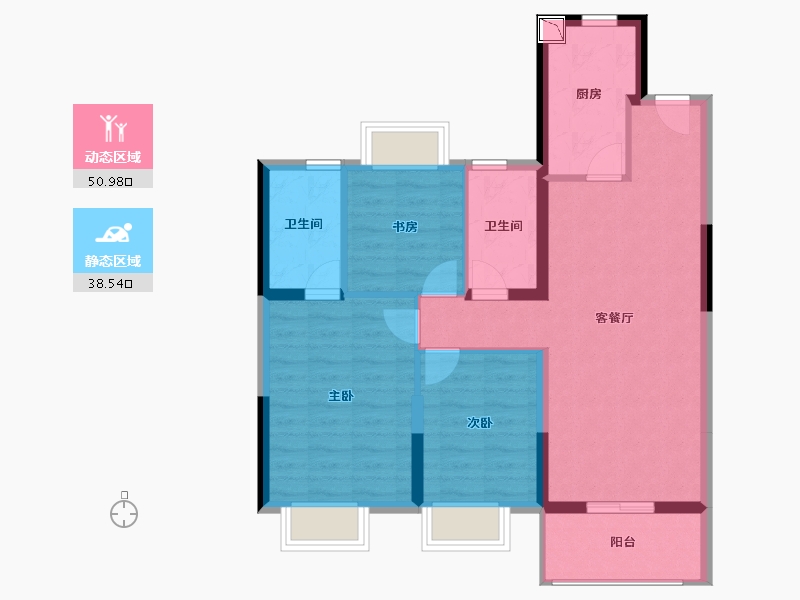 上海-上海市-嘉宝新力梦之晴华庭-80.01-户型库-动静分区