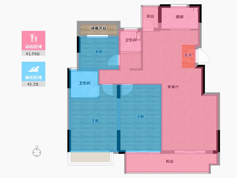 安徽省-铜陵市-拓基江山郡-96.07-户型库-动静分区