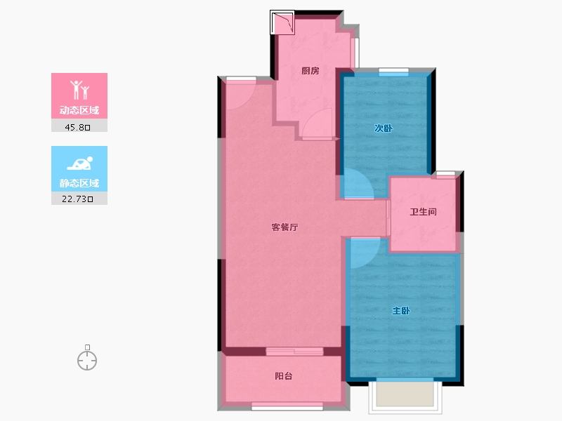 上海-上海市-万科青藤公园-60.80-户型库-动静分区