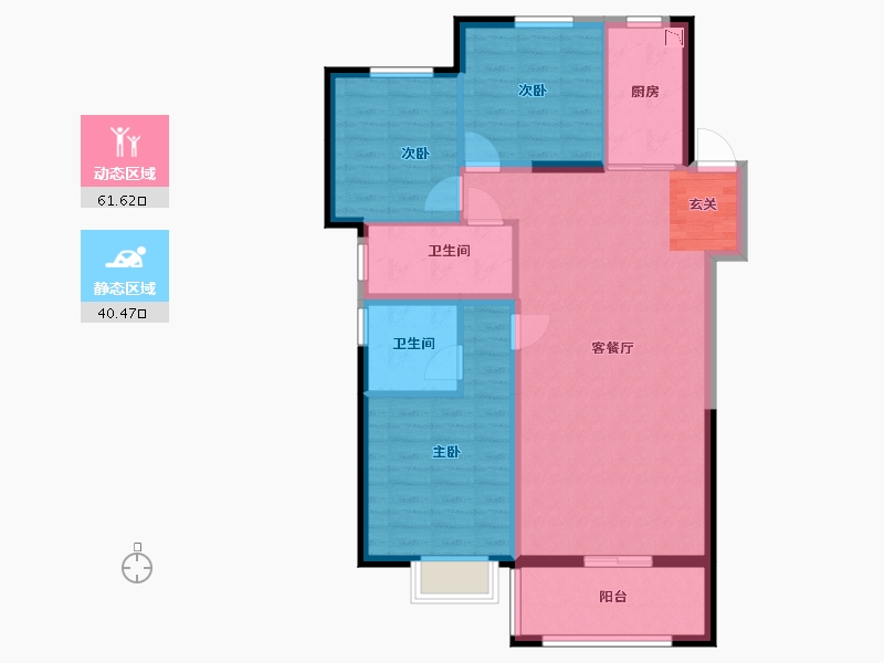 甘肃省-兰州市-华润置地未来城市-91.90-户型库-动静分区