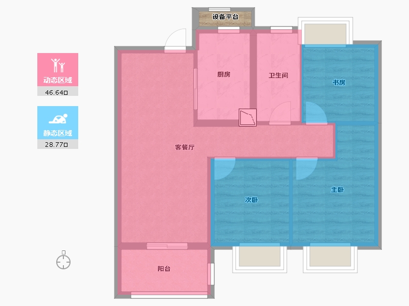 上海-上海市-南桥金茂悦-68.01-户型库-动静分区