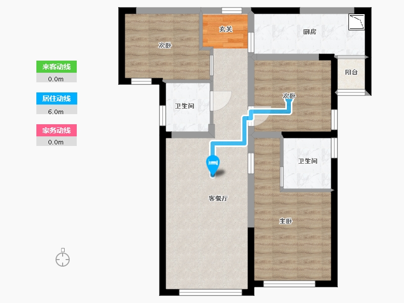 甘肃省-兰州市-万科璞悦臻园-72.38-户型库-动静线