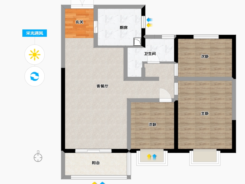 甘肃省-兰州市-城乡居壹号苑-87.14-户型库-采光通风