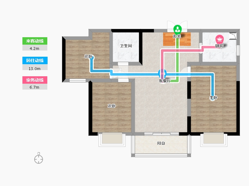 甘肃省-兰州市-城乡居壹号苑-86.41-户型库-动静线