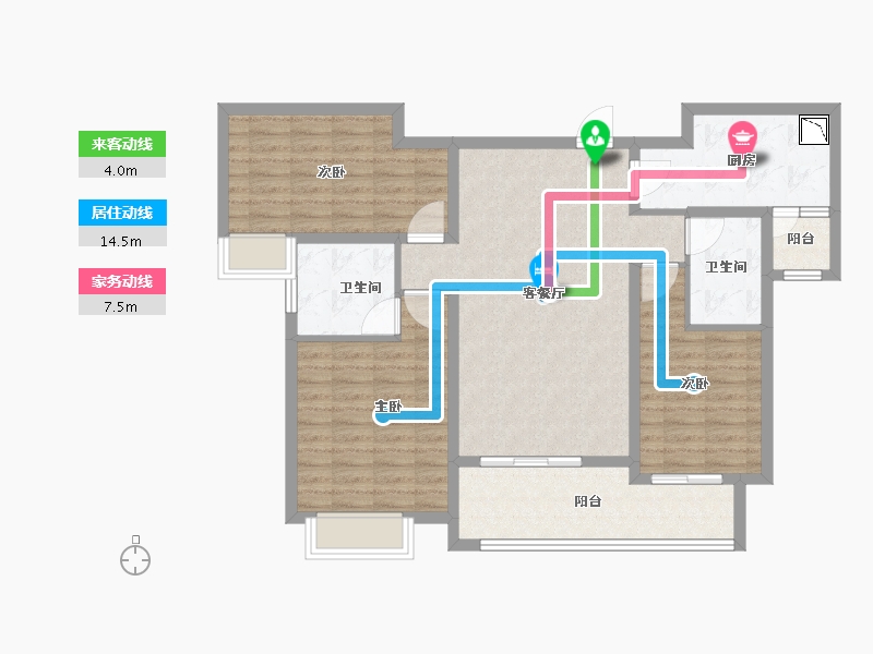 河南省-信阳市-潢淮大厦-102.40-户型库-动静线