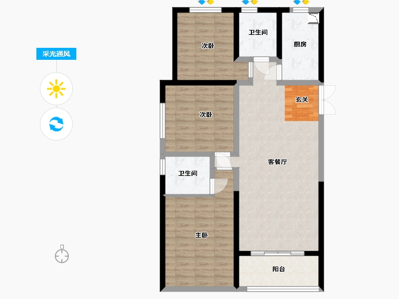 甘肃省-兰州市-城乡居壹号苑-95.20-户型库-采光通风