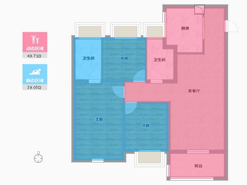 上海-上海市-南桥金茂悦-79.20-户型库-动静分区