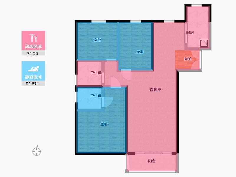 甘肃省-兰州市-城乡居壹号苑-108.81-户型库-动静分区