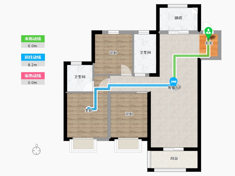 甘肃省-兰州市-华润置地未来城市-80.60-户型库-动静线